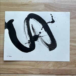 Original Abstract Black Ink Art
